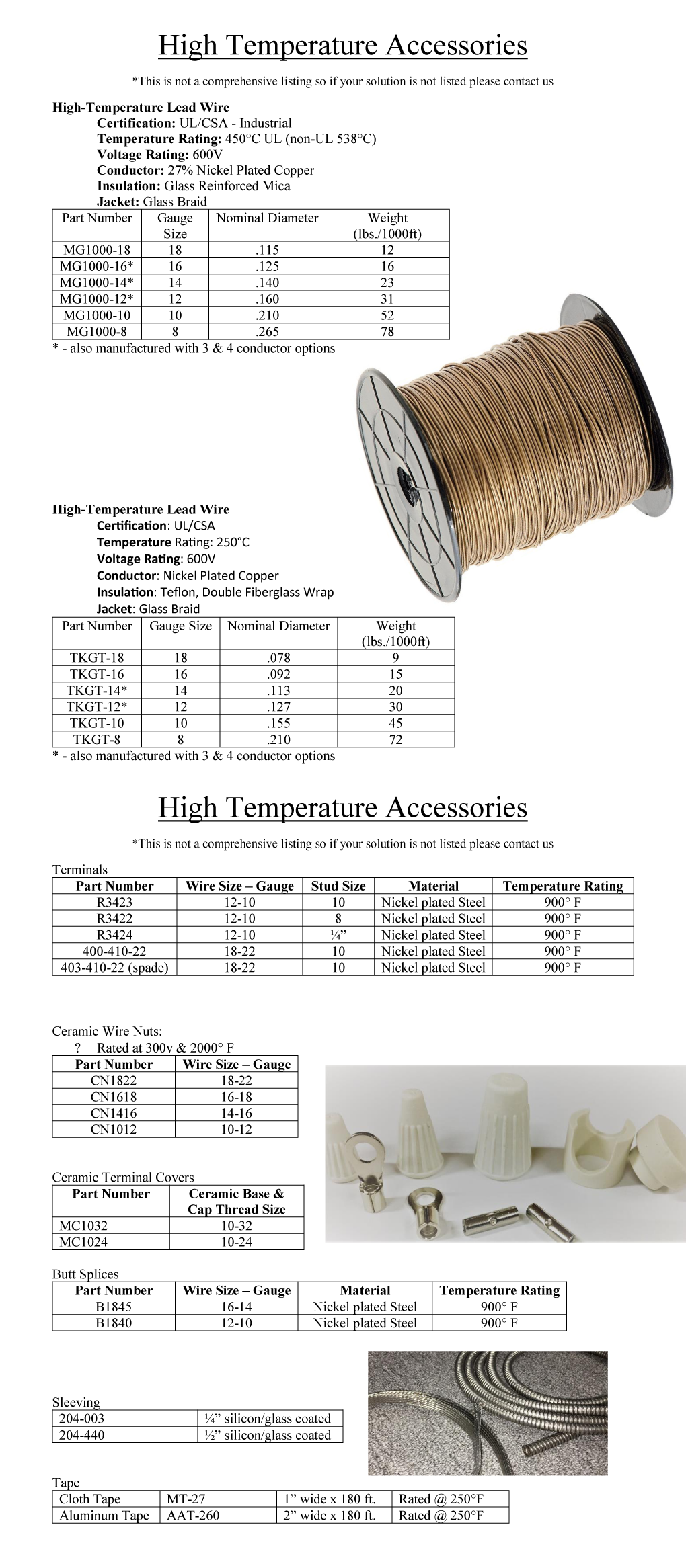 High Temperature Accessories